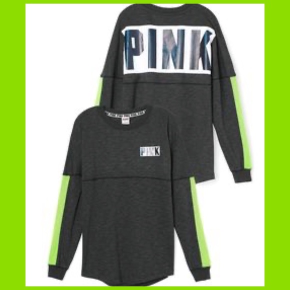 PINK Victoria's Secret Tops - Pink Victorias Secret Varsity Crew HTF